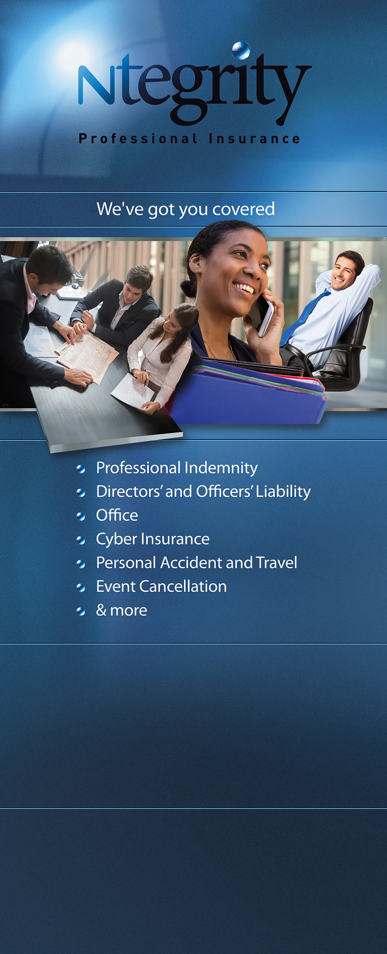 image of a Ntegrity Professional Insurance banner stand