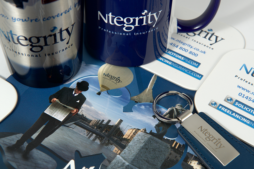 image of various items of Ntegrity Professional Insurance merchandise