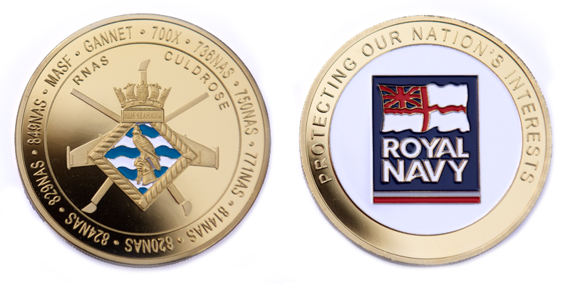 image of a Challenge Coin given to me for my work on the RNAS Culdrose Air Day poster