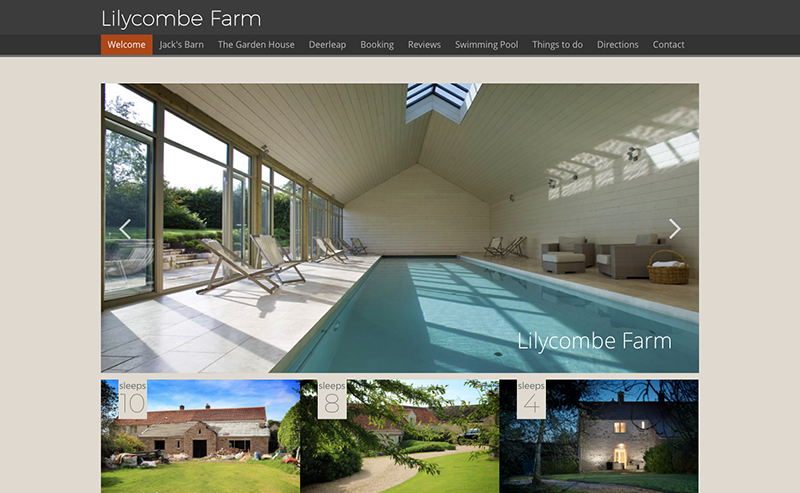 Lilycombe Farm homepage by Peter Poland
