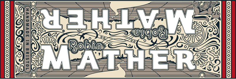 image of the flat Robin Mather bicycle tube graphic
