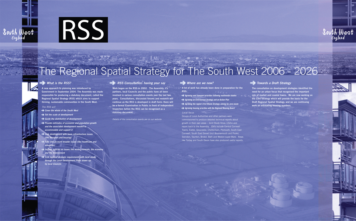 image of an exhibition panel for the South West Regional Spatial Strategy 2006