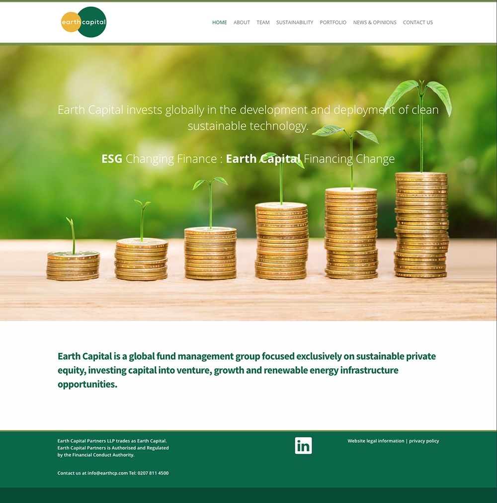 image of the Earth Capital Partners LLP homepage
